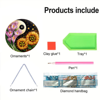 Acrylic Diamond Painting Hanging Pendant Rhinestone Diamond Art Window Pendants