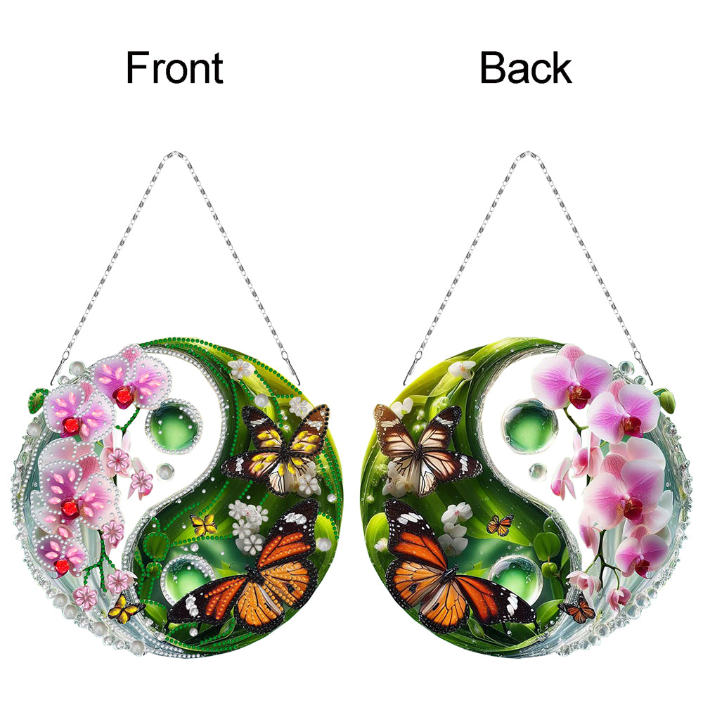 Acrylic Diamond Painting Hanging Pendant Rhinestone Diamond Art Window Pendants