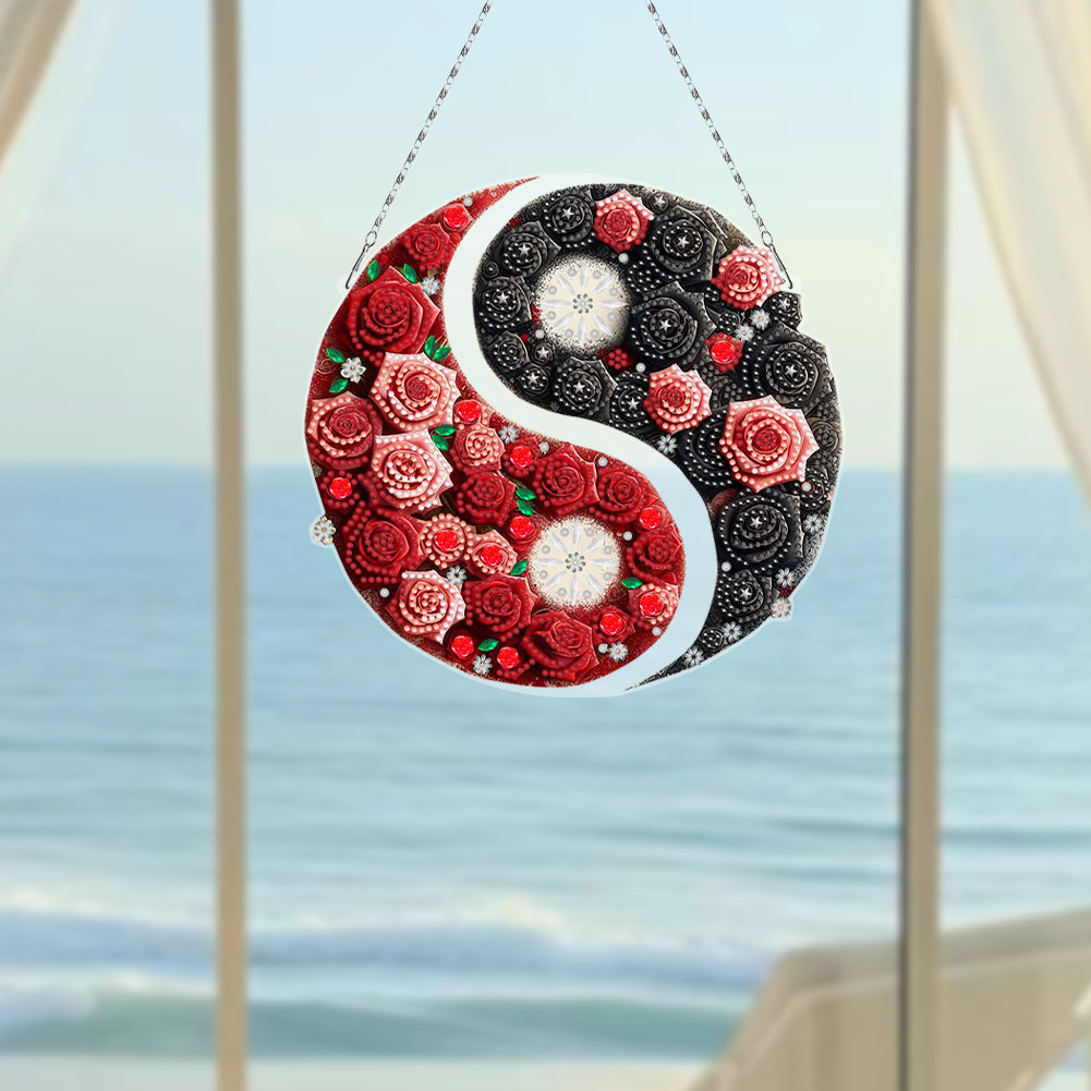 Acrylic Diamond Painting Hanging Pendant Rhinestone Diamond Art Window Pendants
