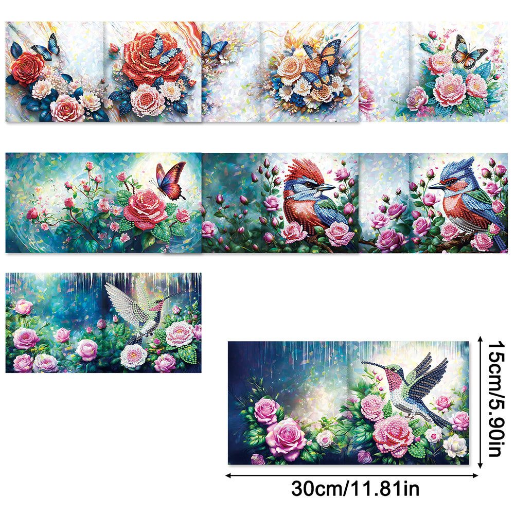 8/12pcs Diamond Painting Greeting Cards Handmade Diamond Art Cards for Adults