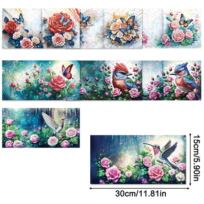 8/12pcs Diamond Painting Greeting Cards Handmade Diamond Art Cards for Adults