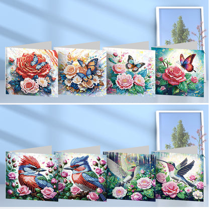 8/12pcs Diamond Painting Greeting Cards Handmade Diamond Art Cards for Adults
