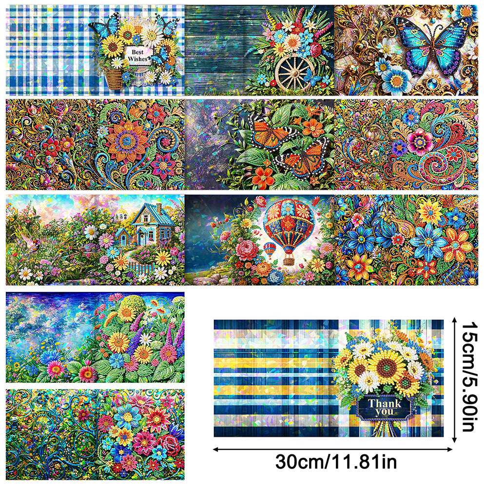 8/12pcs Diamond Painting Greeting Cards Handmade Diamond Art Cards for Adults