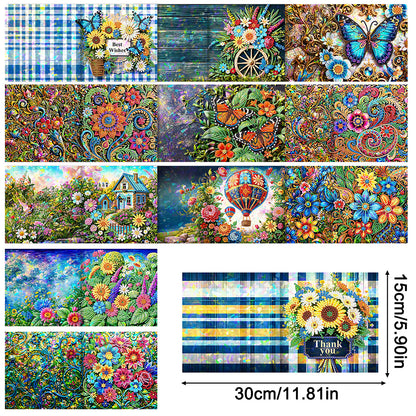 8/12pcs Diamond Painting Greeting Cards Handmade Diamond Art Cards for Adults