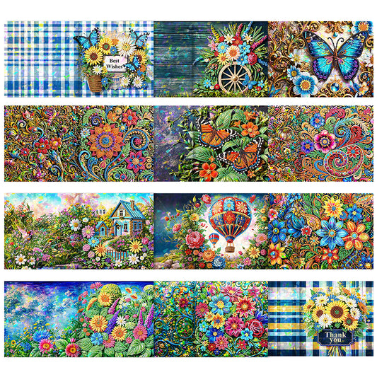8/12pcs Diamond Painting Greeting Cards Handmade Diamond Art Cards for Adults
