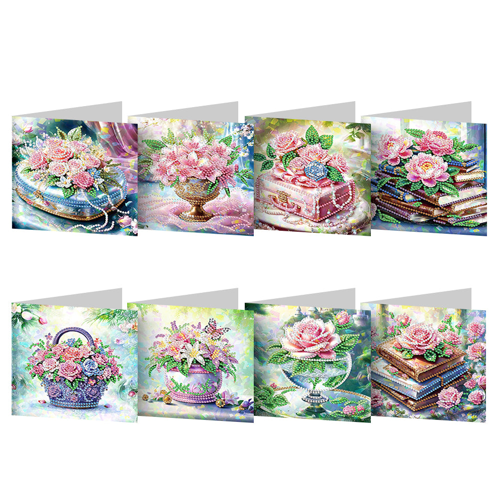 8/12pcs Diamond Painting Greeting Cards Handmade Diamond Art Cards for Adults