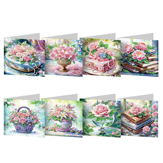 8/12pcs Diamond Painting Greeting Cards Handmade Diamond Art Cards for Adults