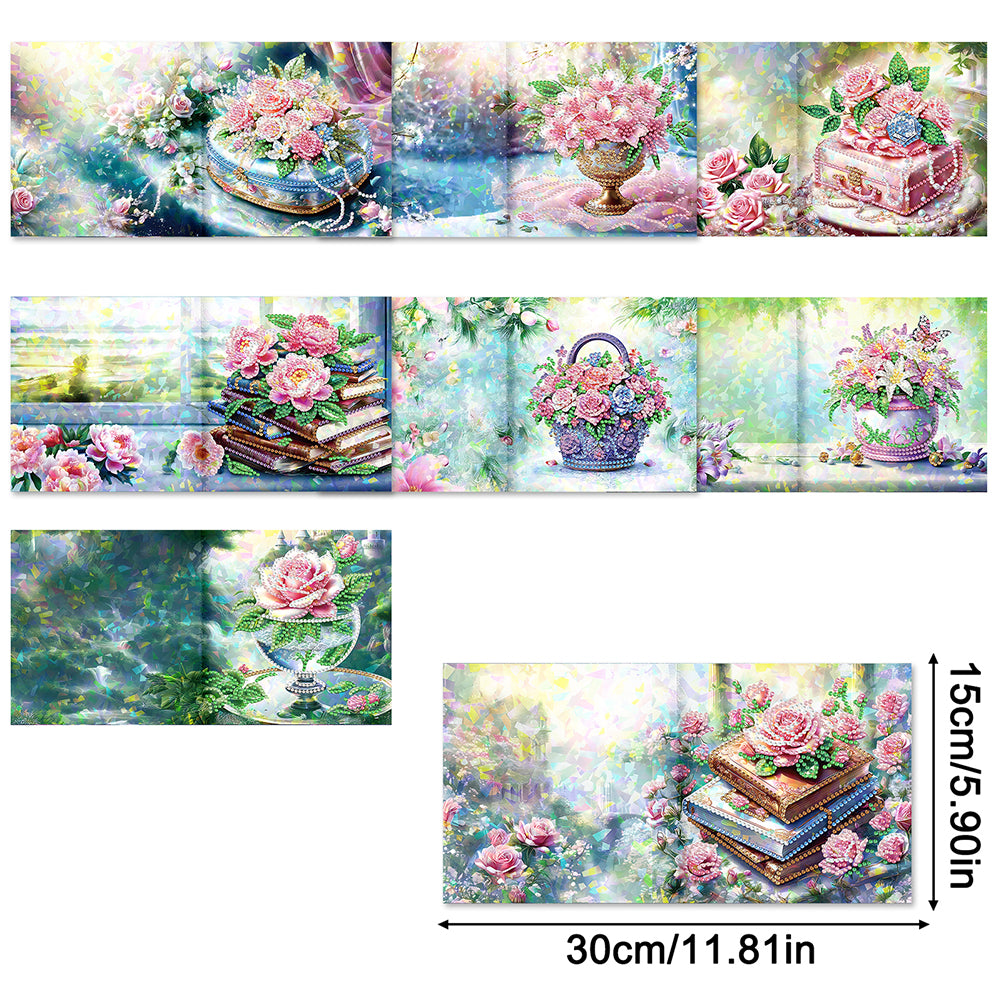 8/12pcs Diamond Painting Greeting Cards Handmade Diamond Art Cards for Adults
