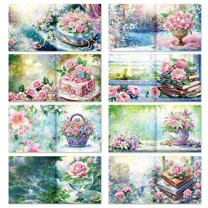 8/12pcs Diamond Painting Greeting Cards Handmade Diamond Art Cards for Adults