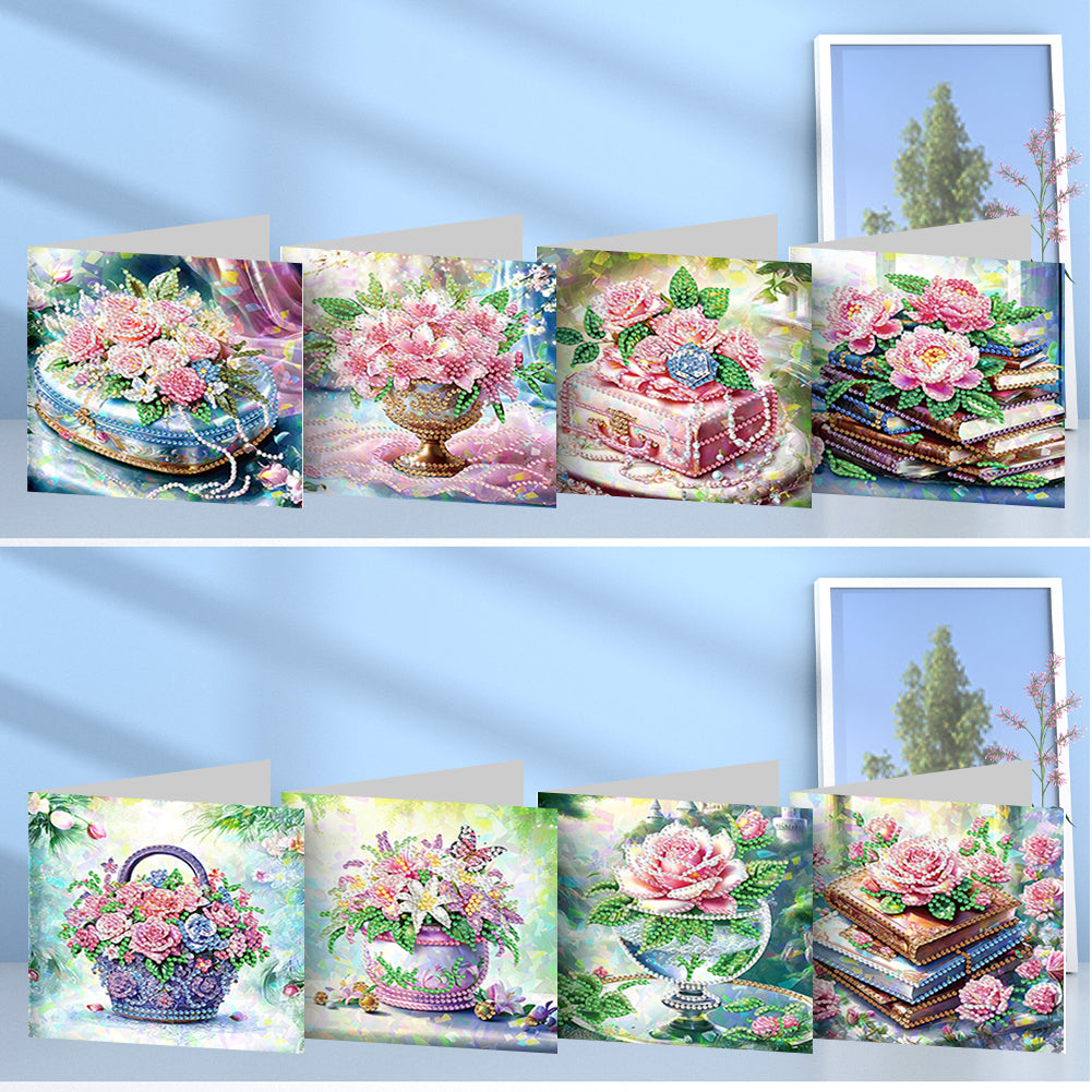 8/12pcs Diamond Painting Greeting Cards Handmade Diamond Art Cards for Adults