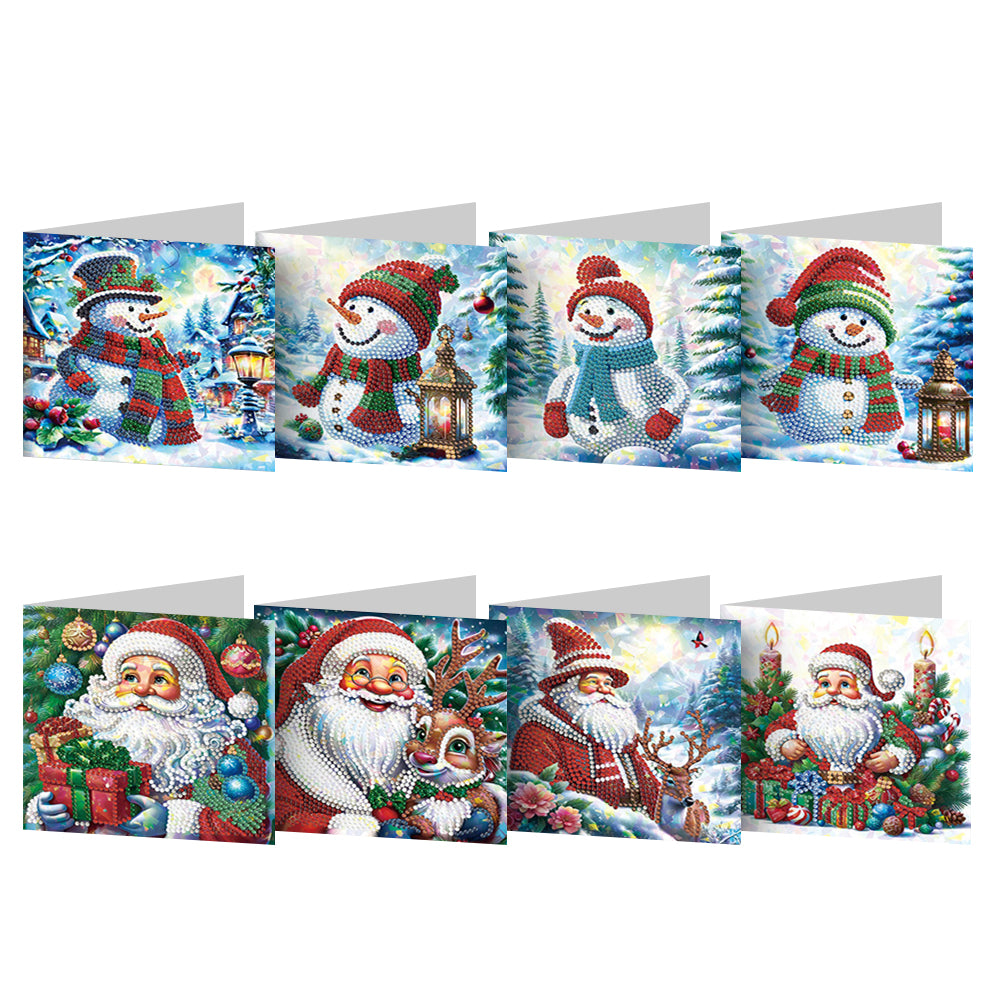 8/12pcs Diamond Painting Greeting Cards Handmade Diamond Art Cards for Adults