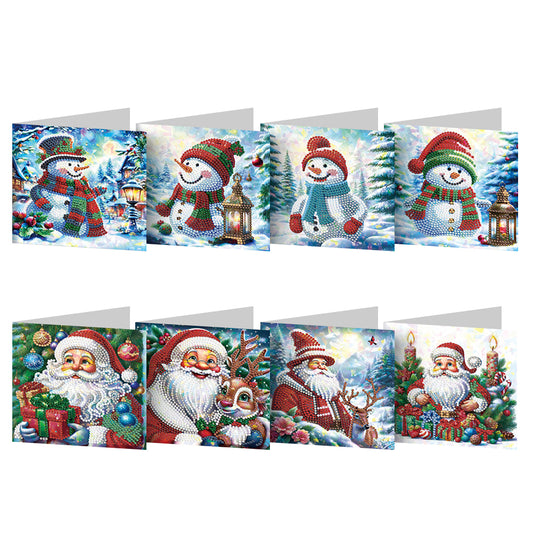 8/12pcs Diamond Painting Greeting Cards Handmade Diamond Art Cards for Adults