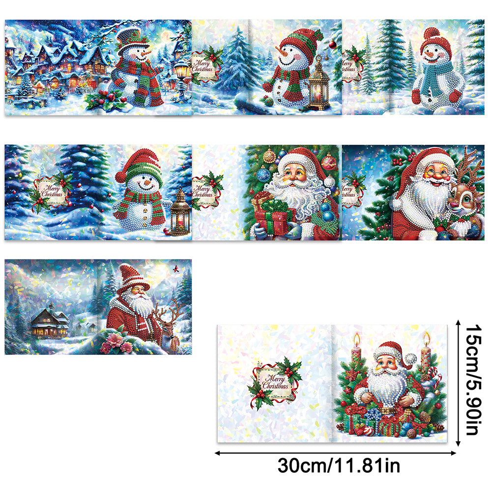 8/12pcs Diamond Painting Greeting Cards Handmade Diamond Art Cards for Adults