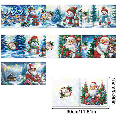 8/12pcs Diamond Painting Greeting Cards Handmade Diamond Art Cards for Adults