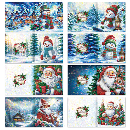 8/12pcs Diamond Painting Greeting Cards Handmade Diamond Art Cards for Adults