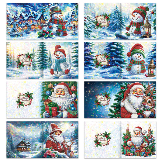 8/12pcs Diamond Painting Greeting Cards Handmade Diamond Art Cards for Adults
