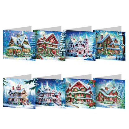 8/12pcs Diamond Painting Greeting Cards Handmade Diamond Art Cards for Adults