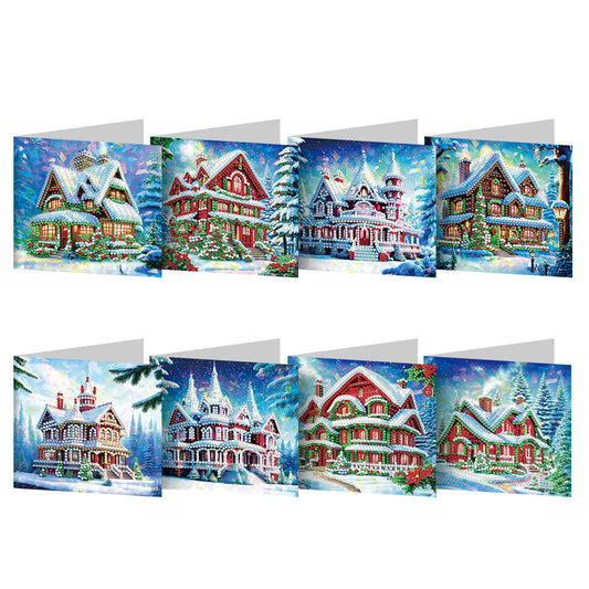 8/12pcs Diamond Painting Greeting Cards Handmade Diamond Art Cards for Adults