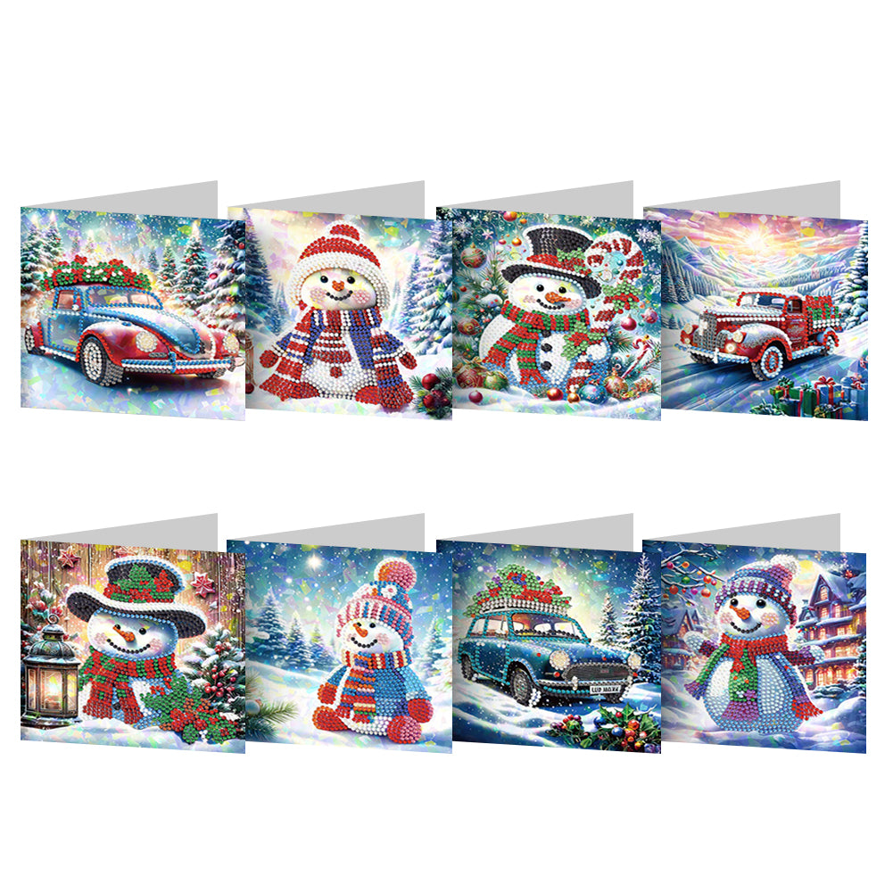 8/12pcs Diamond Painting Greeting Cards Handmade Diamond Art Cards for Adults