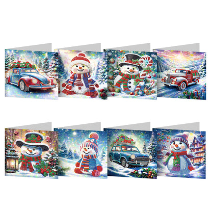 8/12pcs Diamond Painting Greeting Cards Handmade Diamond Art Cards for Adults