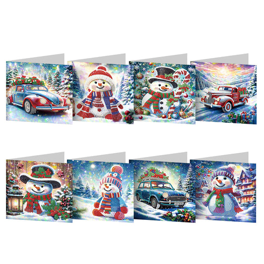 8/12pcs Diamond Painting Greeting Cards Handmade Diamond Art Cards for Adults