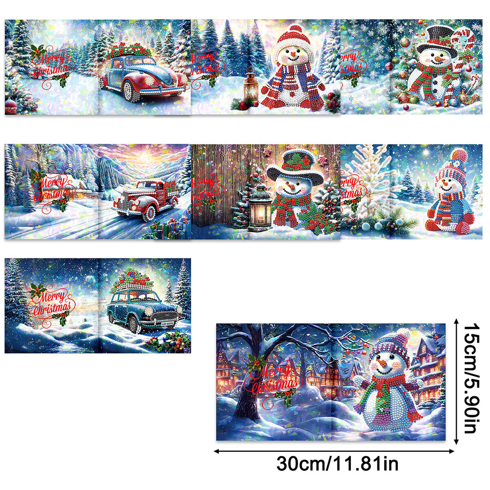 8/12pcs Diamond Painting Greeting Cards Handmade Diamond Art Cards for Adults