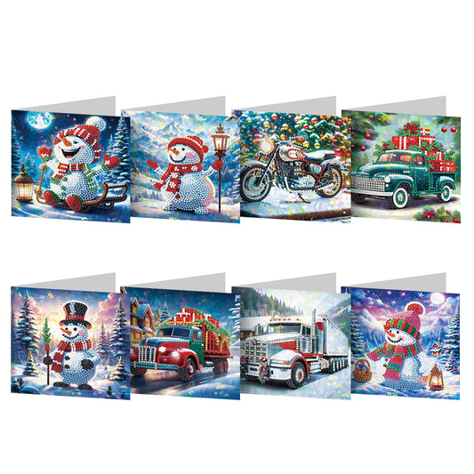 8/12pcs Diamond Painting Greeting Cards Handmade Diamond Art Cards for Adults