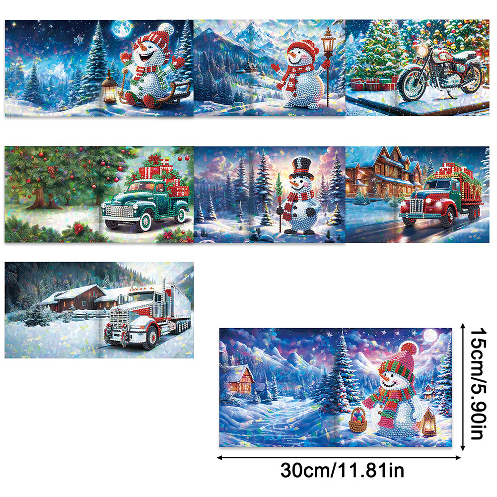 8/12pcs Diamond Painting Greeting Cards Handmade Diamond Art Cards for Adults