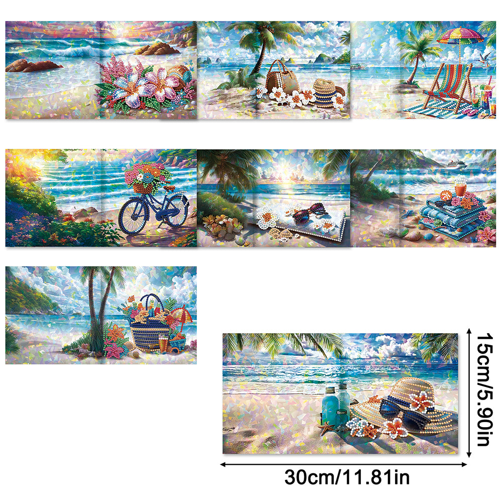 8/12pcs Diamond Painting Greeting Cards Handmade Diamond Art Cards for Adults