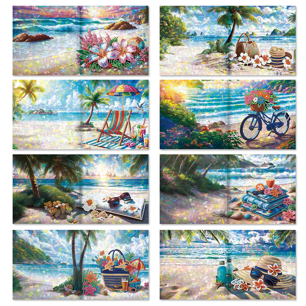 8/12pcs Diamond Painting Greeting Cards Handmade Diamond Art Cards for Adults