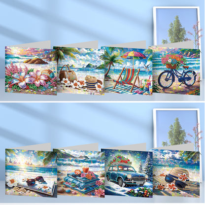 8/12pcs Diamond Painting Greeting Cards Handmade Diamond Art Cards for Adults