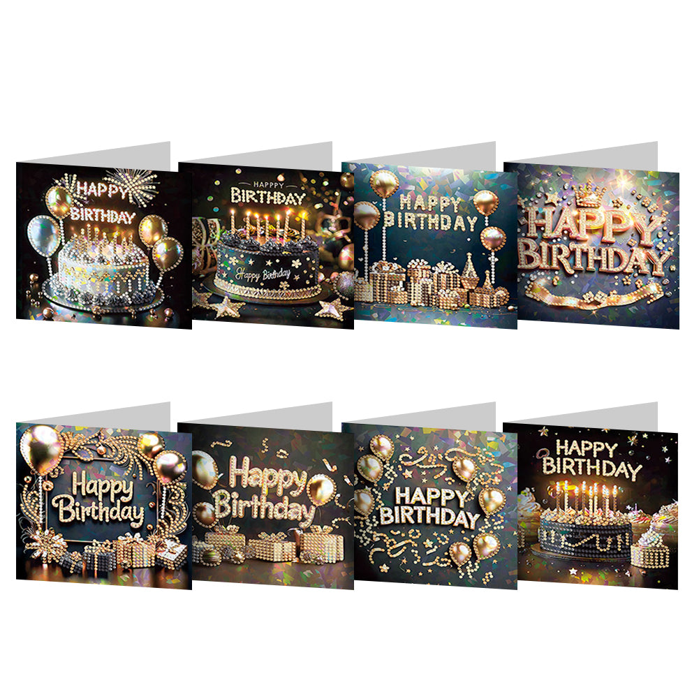 8/12pcs Diamond Painting Greeting Cards Handmade Diamond Art Cards for Adults