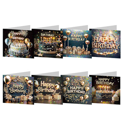 8/12pcs Diamond Painting Greeting Cards Handmade Diamond Art Cards for Adults