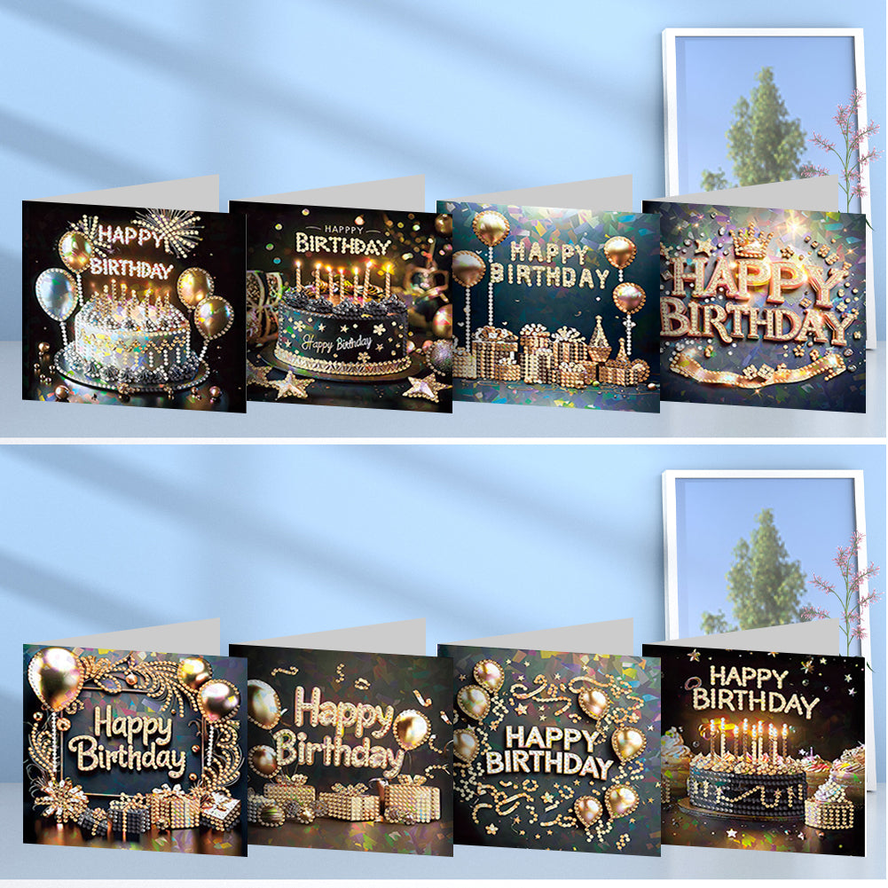 8/12pcs Diamond Painting Greeting Cards Handmade Diamond Art Cards for Adults