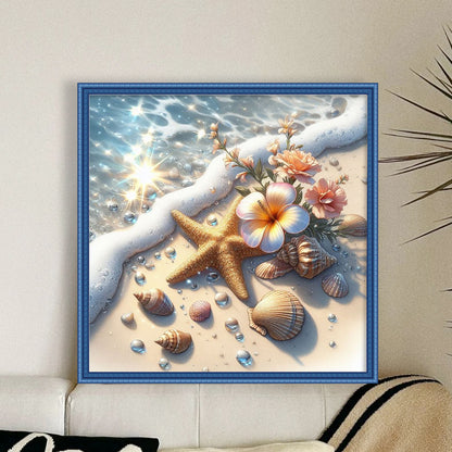 Beach Scenery - 11CT Stamped Cross Stitch 45*45CM