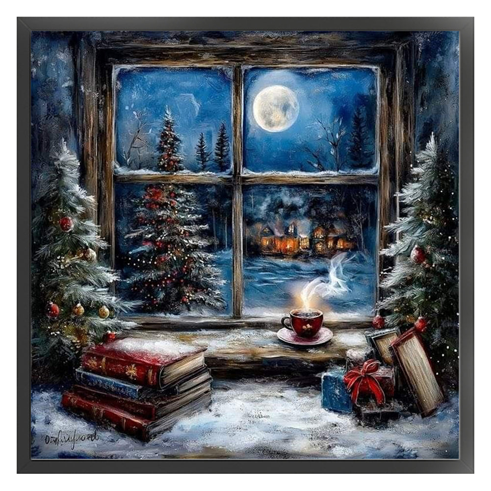 Scenery Outside The Window - 11CT Stamped Cross Stitch 45*45CM