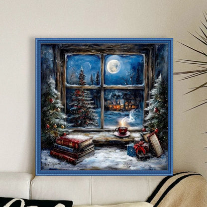 Scenery Outside The Window - 11CT Stamped Cross Stitch 45*45CM