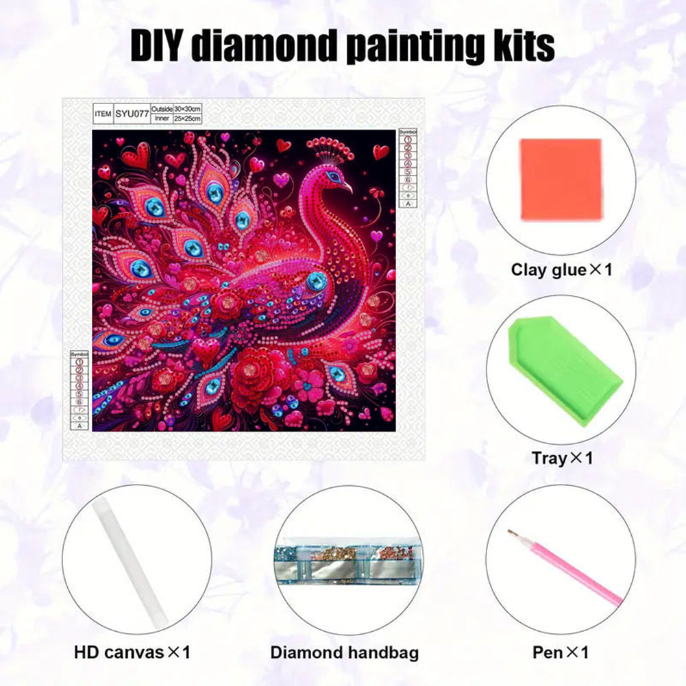 Peacock - Special Shaped Drill Diamond Painting 30*30CM