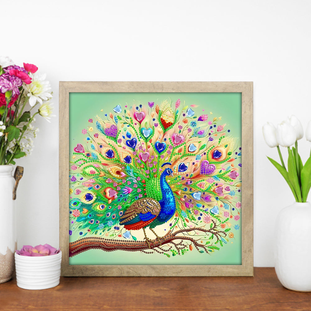 Peacock - Special Shaped Drill Diamond Painting 30*30CM