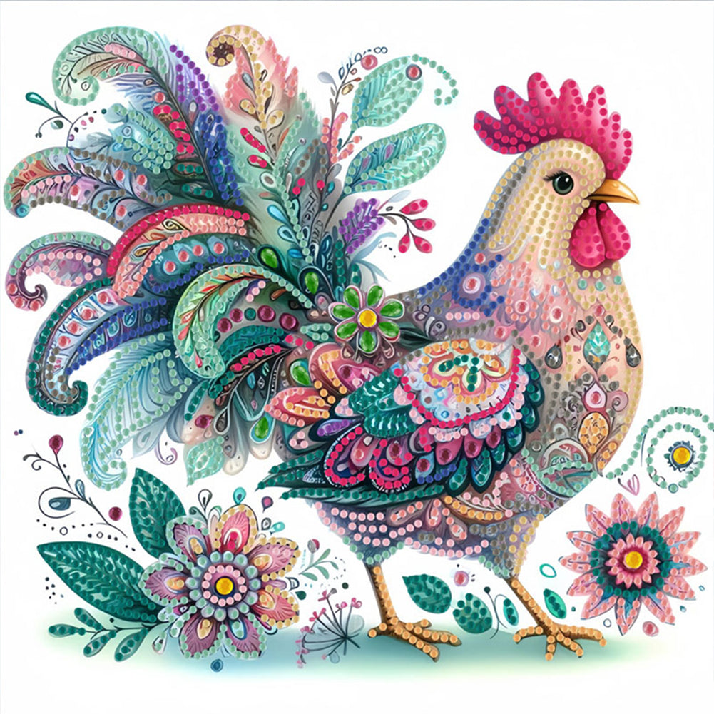 Rooster - Special Shaped Drill Diamond Painting 30*30CM