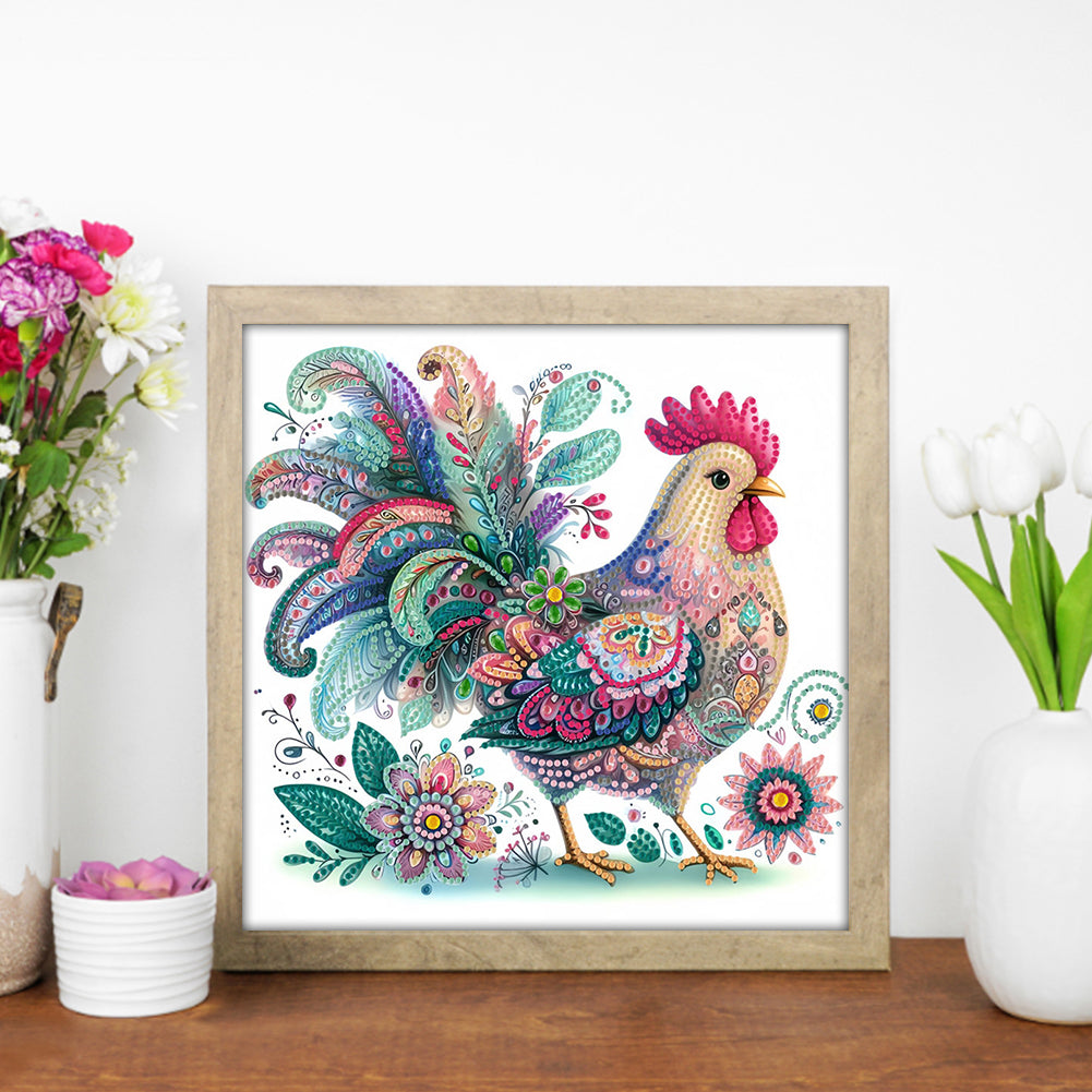 Rooster - Special Shaped Drill Diamond Painting 30*30CM