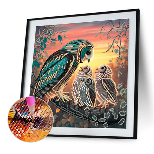 Owl - Special Shaped Drill Diamond Painting 30*30CM