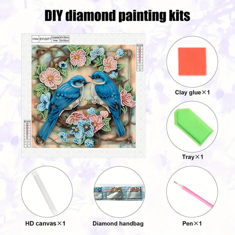 Bluebird - Special Shaped Drill Diamond Painting 30*30CM