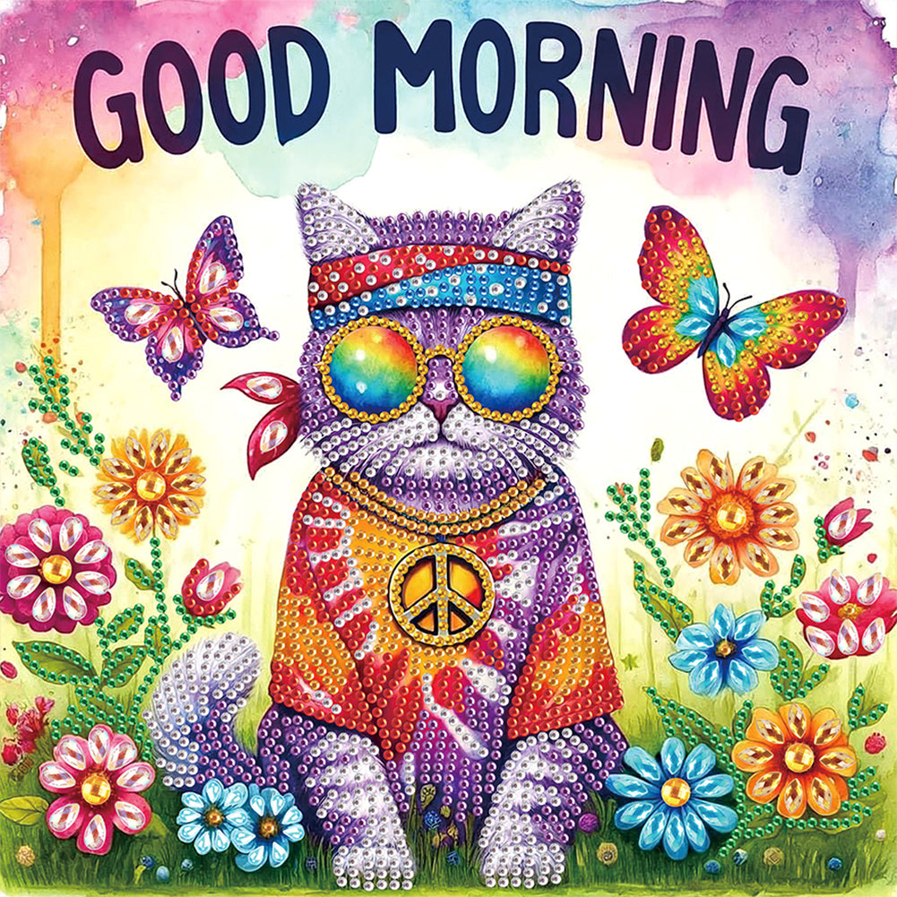 Funny Cat - Special Shaped Drill Diamond Painting 30*30CM