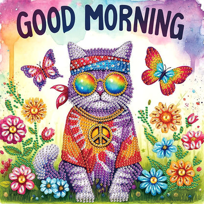 Funny Cat - Special Shaped Drill Diamond Painting 30*30CM