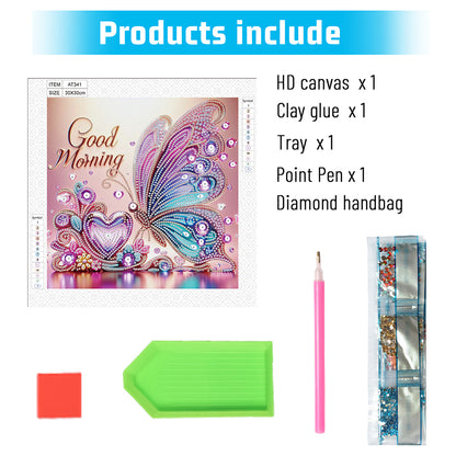 Flowers And Butterflies - Special Shaped Drill Diamond Painting 30*30CM