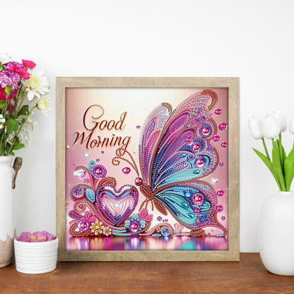 Flowers And Butterflies - Special Shaped Drill Diamond Painting 30*30CM