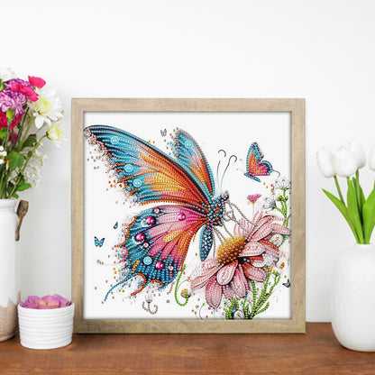 Flowers And Butterflies - Special Shaped Drill Diamond Painting 30*30CM
