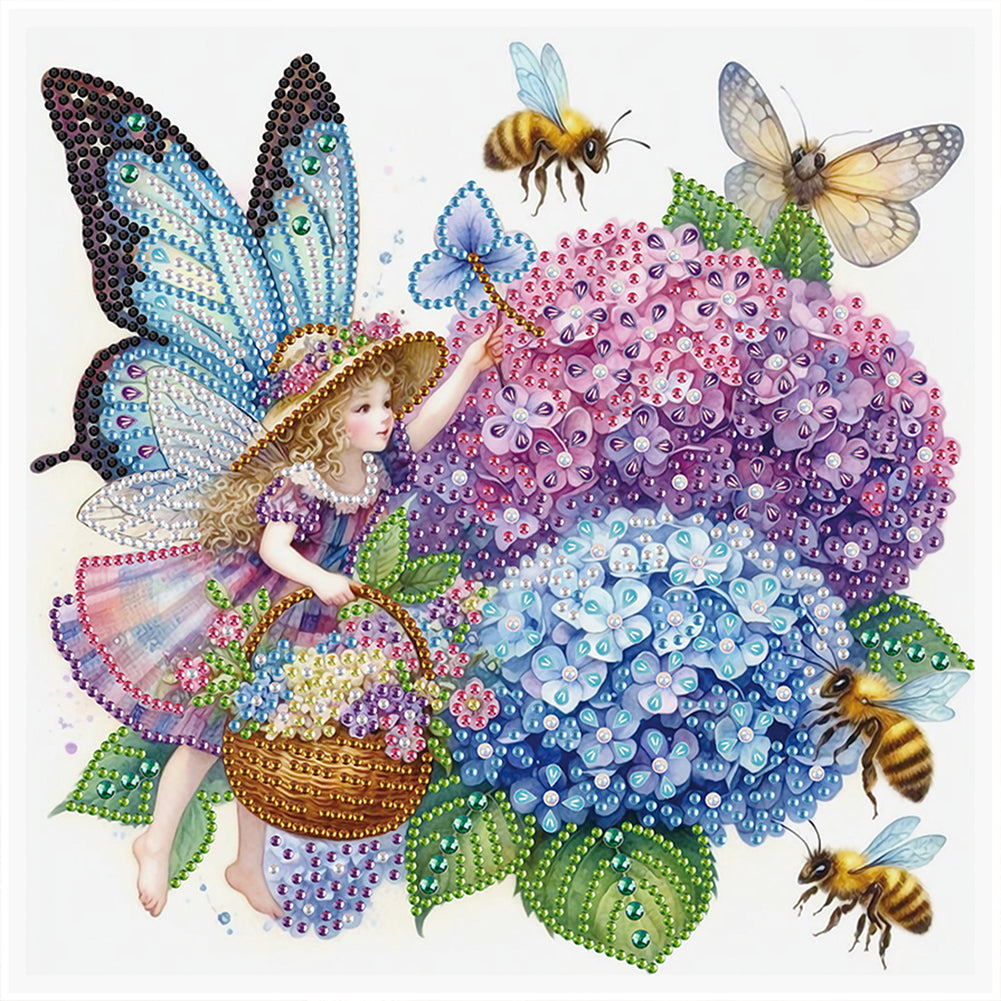 Flowers And Butterflies - Special Shaped Drill Diamond Painting 30*30CM
