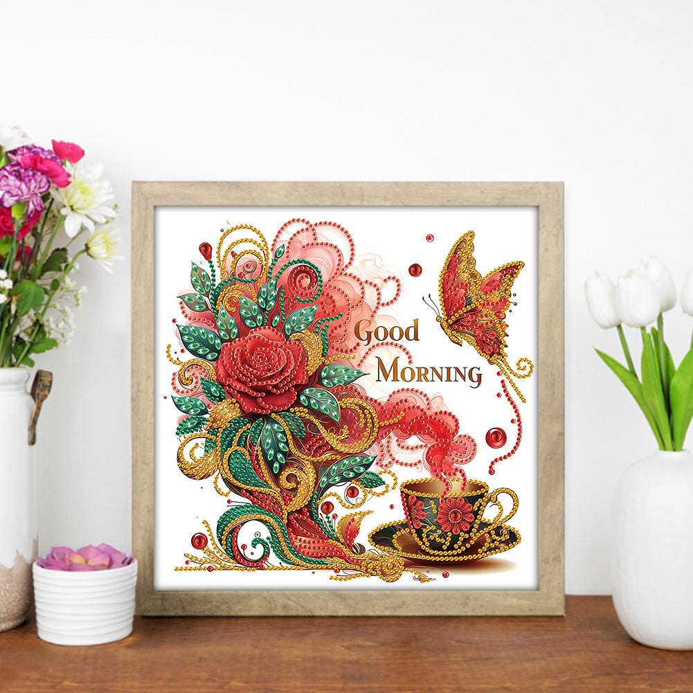 Flowers And Butterflies - Special Shaped Drill Diamond Painting 30*30CM